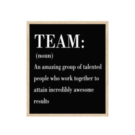 Inspirational Team Noun Office Decor Desk Decor Wooden Box Sign Rustic Black Wood Block Plaque Box Sign for Home Office Desk Shelf Table Decoration Coworker Gift Team Definition Teamwork Sign 8x10in Unframed