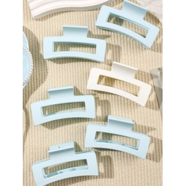 Hemasa 7 Pcs Big Hair Claw Clips 3.4" Non-slip Big Square Matte for Women Girls (6Pcs set B)
