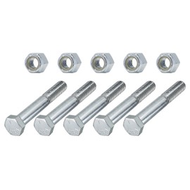 Grade 5 Shear Bolts for Rotary Cutters 1/2" x 3-1/2" with Nylock Nuts - 5 Pack