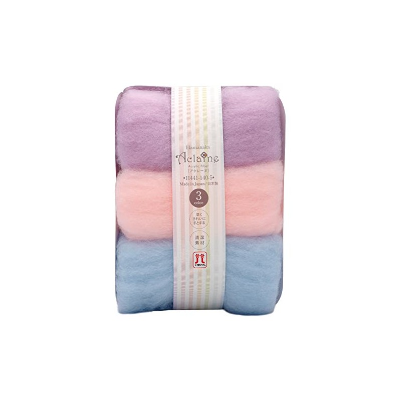 Hamanaka H441-140-5 Wool Felt Akraine Set of 3 Colors, Approximately