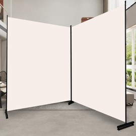 Room Divider 6FT 2 Panel Privacy Screen, 142'' Wide Fabric Indoor Room Divider Wall Divider for Room Separation, Portable Room Partitions and Dividers Freestanding Temporary Wall Room Separators