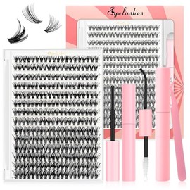 LUHI Pestañas Postizas Kit Completo,pestañas postizas naturales,kit de pestañas,pestañas postizas kit completo,Set completo de pestañas DIY, conjunto completo con 280 individuales