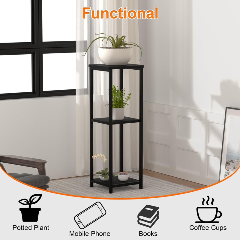 GHIMIGN 10" Wide Square Drink Table with Adjustable Feet -