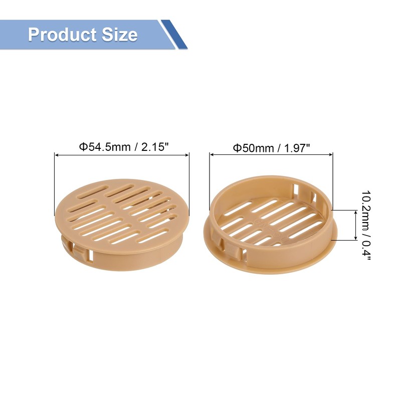 uxcell Round Soffit Vents 2 inch, 16Pcs Orange Plastic 50mm