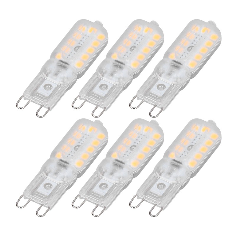 6pcs G9 LED Bulb 5W Transparent Cover 22LED Dimmable G9