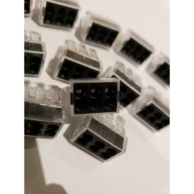 Wago 773-166 Push Wire Connector Clear 6 Conductor 15 pieces