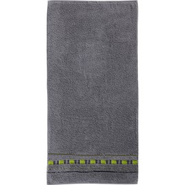 Erwin Müller Shower Towel – Achern Grey/Green Size 70 x 140 cm – 500 g/m² – Quick Drying, Extra Absorbent, Loops on Both Sides