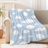 Sumedha Cloud Throw Blanket, Blue and White Gift for Girl