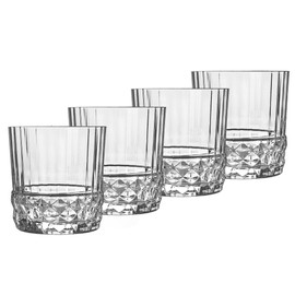 Bormioli Rocco America '20s 12.5 oz. Double Old Fashioned DOF Glasses, Clear, Set of 4