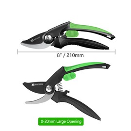B BOSI TOOLS 8" Bypass Pruning Shears Gardening Scissors Pruners Tools for Plants with Sharp SK5 Blade，Opening Cuts 3/4" (20mm）