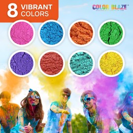 Color Blaze – Pre-Filled Color Powder Balls – Holi Powders & Color Run Powder – 16 Throwable Color Balls with Holi Colors Non Toxic – Great for Color Wars, Smoke Bombs & Ball Powder Fun