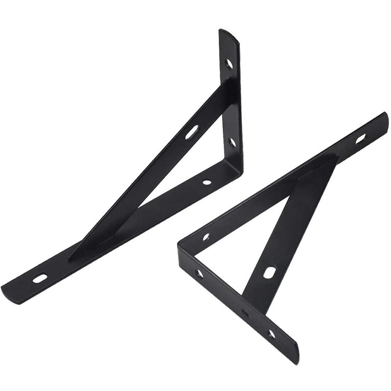 CYH Black Shelf Brackets - 8 Pack Triangle Shelving Brackets