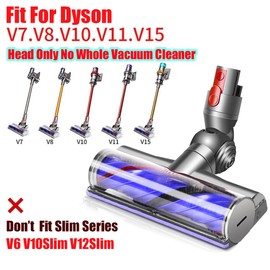 URSMT Upgraded Direct Drive Cleaner Head Compatible with Dyson V7 V8 V10 V11 V15 Vacuum Cleaner, Anti Hair Entanglement Brush Head with Knife Comb