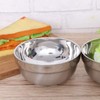 Cabilock 4pcs 14 cm Stainless Steel Bowls Double Layer Salad