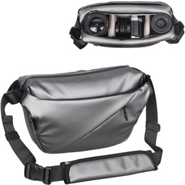 INNOREL 6L Camera Sling Bag,Everyday Single Shoulder Bag, Silver Waterproof Crossbody Camera Bag Case with Tripod Holder, Compatible for SLR DSLR Mirrorless Cameras and Lenses