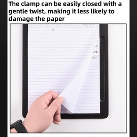 A4 PU Leather Clipboard Folder - 13.6x9.8 Inch Document Organizer, Business Card Holder, Resume & Legal Padfolio with Pen Loop for Office & Conference (Black)