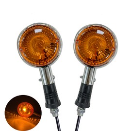 VRWEARE Universal 2 Pcs Motorcycle turn signals Amber Lenses Indicator 12V Waterproof Blinker Compatible With Yamaha Honda Harley Kawasaki Suzuki Yamaha All Model