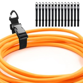 14 Pack 17 Inch Adjustable Extension Cord Holder Organizer with Triangle Buckle Heavy Duty Cable Organizer Versatile Tools Storage Strap Holder for Garage Storage Organization Supplies