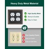 TREEWELL 2-Pack Double Duplex Outlet Cover, Aged Bronze Metal Switch