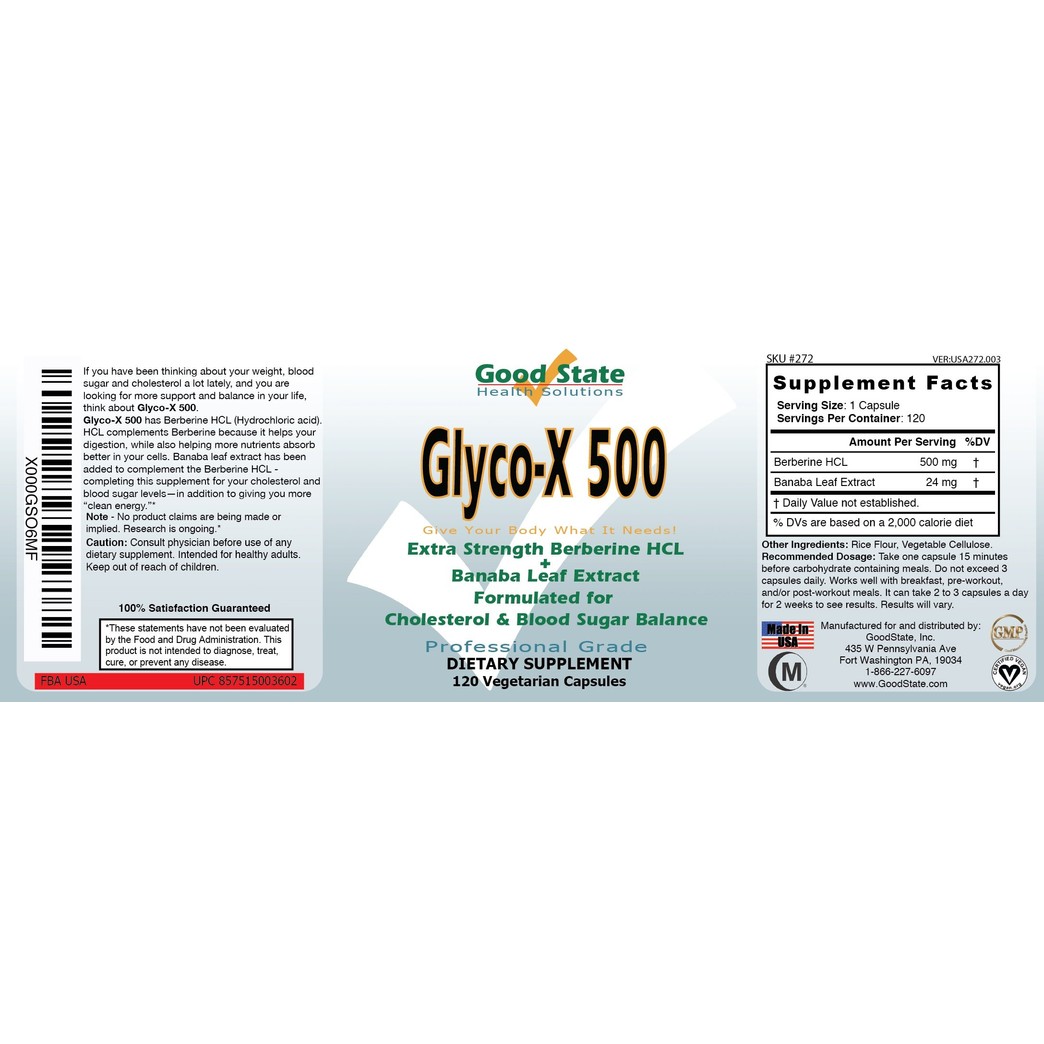 Good State Glyco-X with Berberine HCL - 120 Caps