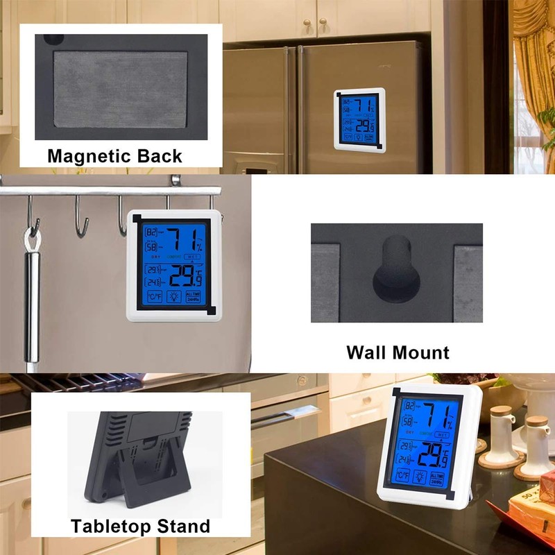 DollaTek Large-screen LCD Touch Digital Thermometer And Hygrometer Backlight Comfort