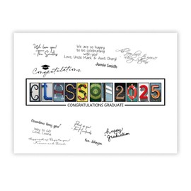 Graduation Signature Board 2025 - Class of 2025 Graduation Sign in Book, Canvas Guestbooks Signature Board 2025 Signature Sign Graduation Party Supplies Graduation Gift Sign Poster