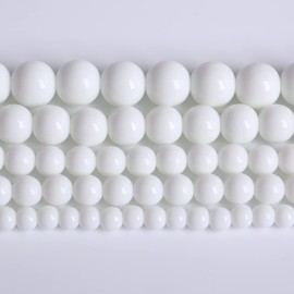 6mm 66pcs Natural White Porcelain Agates Stone Round Beads for Jewelry Making Spacer Loose Spacers Beads DIY Bracelets 15" Strand