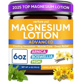 Magnesium Lotion with Arnica, MSM & Boswellia – Cooling Magnesium Cream for Daily Comfort & Relaxation – Lightweight Moisturizing Lotion for Legs & Feet – Safe for Kids – 6 fl oz