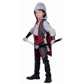 Childrens Costume Warrior Artus Junior Robe Gray Assassin Carnival (140)