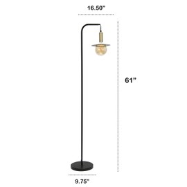 Maykoosh Handcrafted Haven Floor Lamp, Black, Living Room Lamp