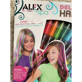 ALEX Toys Deluxe Hair Chalk Salon Kit 12 Colors Storage Case Add Beads