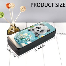 DCIDBEI Diamond Painting Glasses Case Protective Covers Glasses Protection Diamond Painting Pictures Sunglasses Case Storage Protection for Sunglasses Storage Bag for Glasses Glasses Container Panda