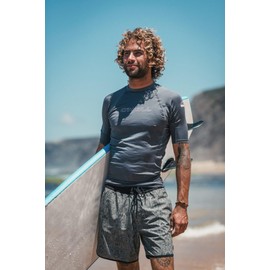 ONeill Wetsuits – Maglia da Muta da Uomo Basic Skins Crew Rash Vest, a Maniche Corte, Uomo, Basic Skins S/S Crew, Nero, 3XL
