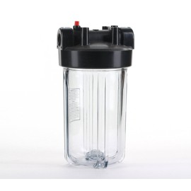 Hydronix HF45-10CLBK10PR Water Filter Housing 10" - 1" Ports, Clear Body w/PR