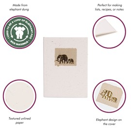 Elephant Dung Notebook | Handmade, Fair Trade & Eco Friendly Notebook | Sustainable Journal, Diary, Unlined Paper, Planner For Men and Women | Sketchbook, Travel Diary and Notebook Alternative (Large)