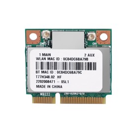 ASHATA Tarjeta Atheros Wifi, tarjeta Wifi Bluetooth, doble banda 2.4G / 5GHz AR5B22 Red 300Mbps Bluetooth 4.0 WIFI Mini tarjeta inalámbrica PCI-E
