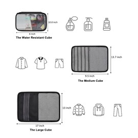 Vancropak Carry on Backpack, Flight Approved 40L Travel Backpack with 3 Packing Cubes for Men Women, Water Resistant Expandable Business Luggage Daypack Suitcase Travel Bag, Traveling Gifts, Black