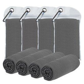 Cooling Towels for Hot Weather, Ice Towel (40"x12") Microfiber Soft Breathable Cooling Towels Bulk 4 Pack for Neck and Face Yoga Sports Running Gym Workout Camping Athletes Activities Cooling Towel