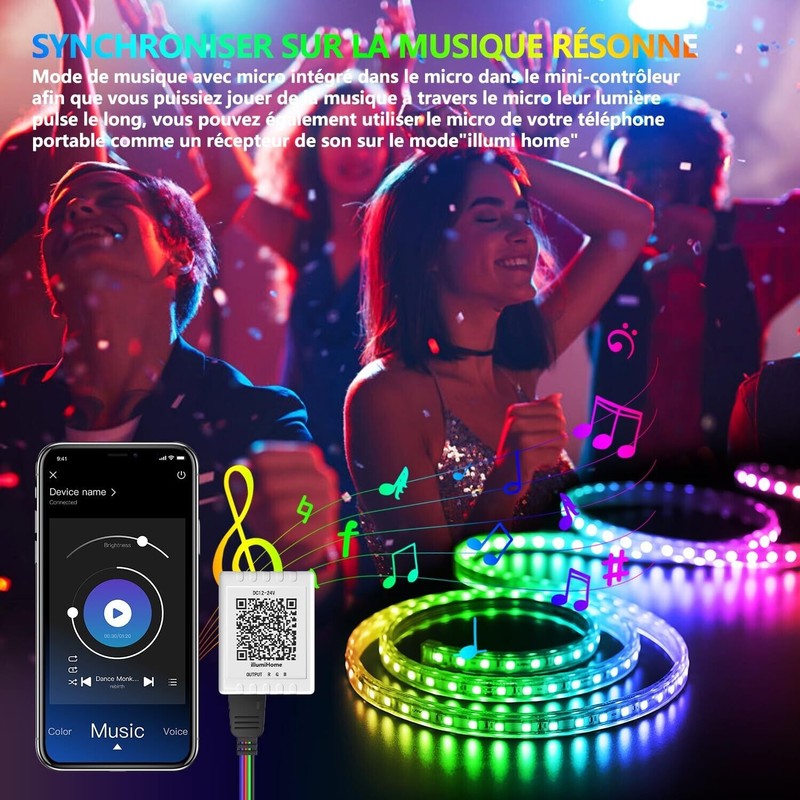 Nexillumi Led Lights for Bedroom 100ft Music Sync Color Changing