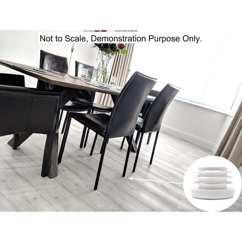 22mm Plastic End Caps, White Tube Inserts, Pack of 4