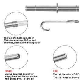 Maple Syrup Tapping Kit, Stainless Steel Maple Tree Taps Spiles for Making Maple Syrup, Tree Tapping Kit Maple Syrup Supplies(6 pcs)
