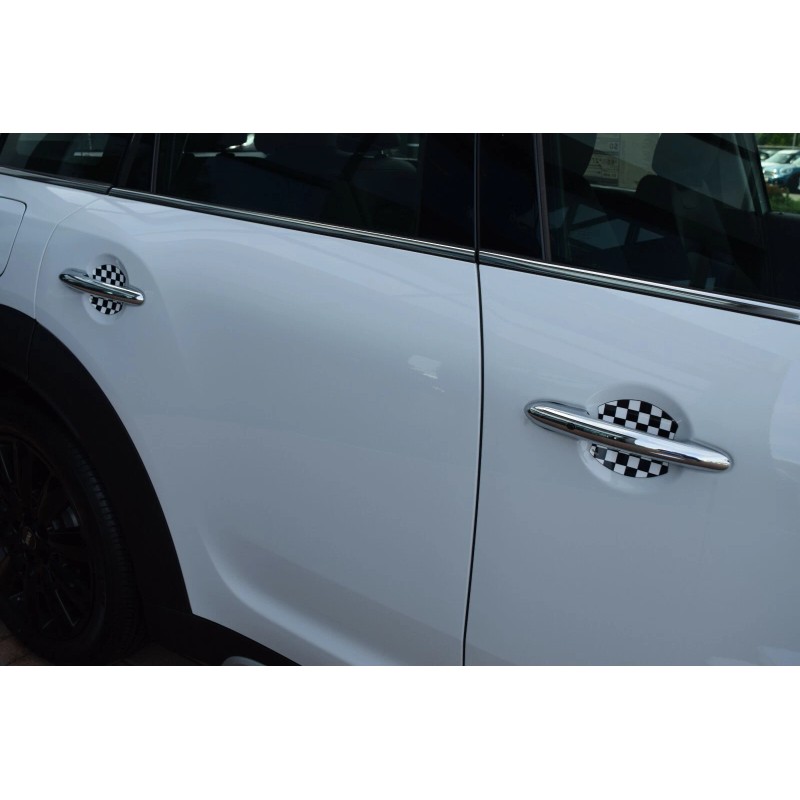 Cupeez Checkered Flag for 2017-2020 Mini Cooper Door Handle Cup