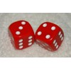 Red Opaque Dice Pair