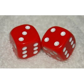 Red Opaque Dice Pair