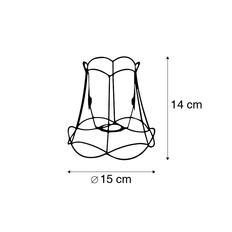 QAZQA Granny Frame Retro Steel Lampshade Metal Black 15I14