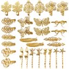 inSowni 30 Pack/15 Pairs Gold Metal Alligator Hair Clips Barrettes