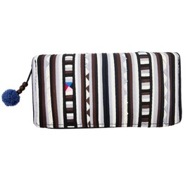 PANASIAM Akha Tribe Wallet Ethnic Cotton Purse Vegan & Fair, grey / brown