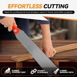 Auto Dynasty 13" Japanese Pullsaw Handsaw Double Edge Sided Straight Blade Woodworking Handsaw for Sawing, Trimming, Gardening, Cutting Wood