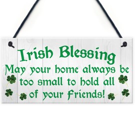 RED OCEAN Irish Blessing Friendship Novelty Hanging Plaque Lucky Home St Patricks Day Sign