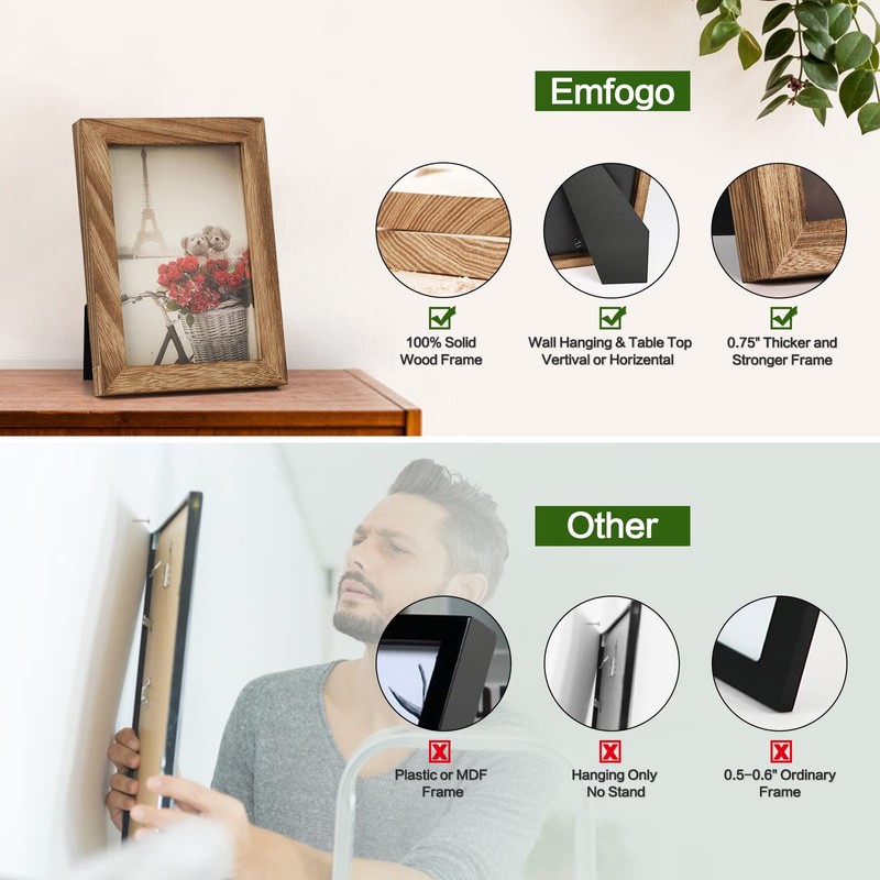 Emfogo 4x6 Picture Frames Photo Display for Tabletop Display Wall
